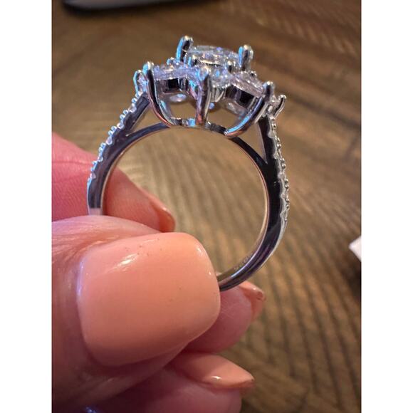 2 Carat Floral Moissanite Ring - Picture 7 of 12